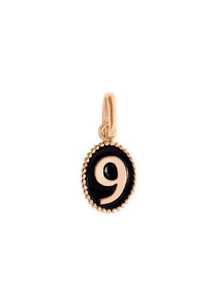 Rose Gold And Black Resin Number Pendant