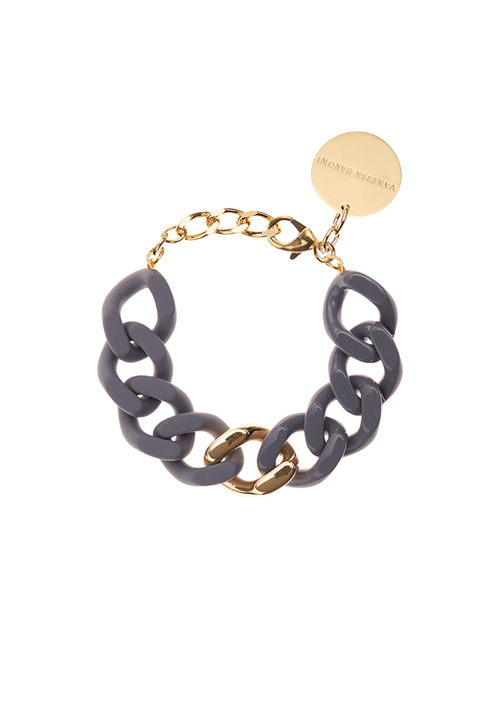 Bracelet Flat Chain Pigeon Grey - Vanessa Baroni