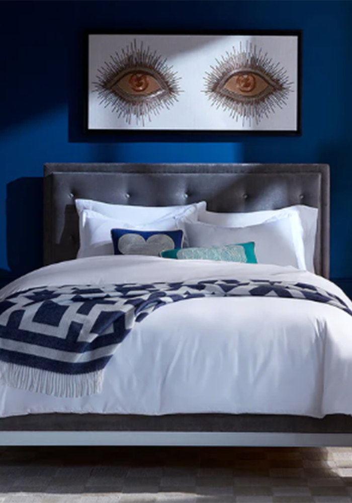 Plaid Nixon Beige Et Bleu - Jonathan Adler