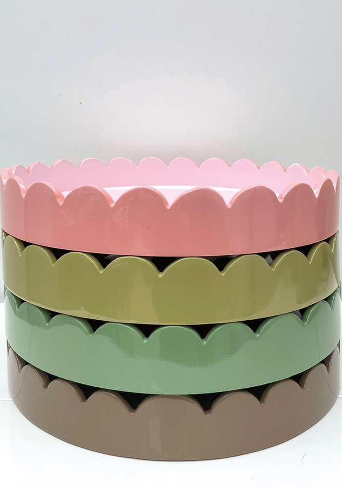 Plateau Ondulé Rond Rose - Blush Sélection Décoration