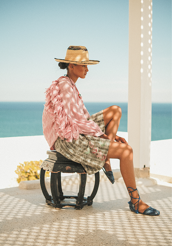 Chemise Birds Rayée Rose - Claramonte