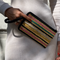 Black Striped Pouch