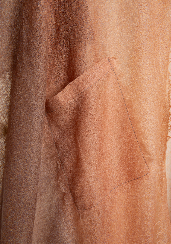 Cape Woven Semi Felted Brown - Mirror In The Sky