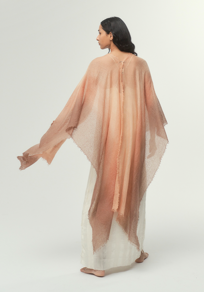 Cape Woven Semi Felted Brown - Mirror In The Sky