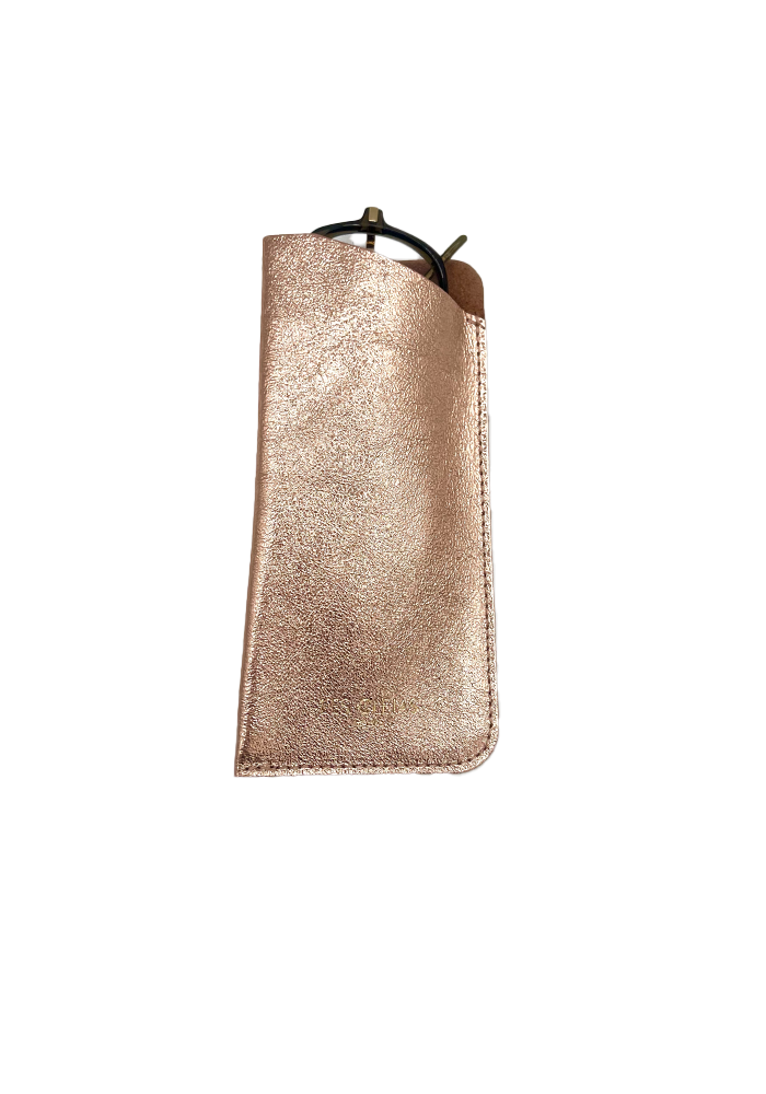 Etui A Lunettes En Cuir Rose Gold - Blush Sélection Maroquinerie