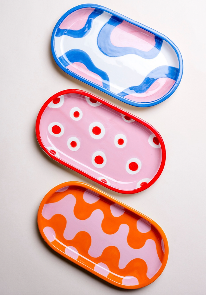 Vide Poche Marcela Vagues Bleues Et Roses - Blush Sélection