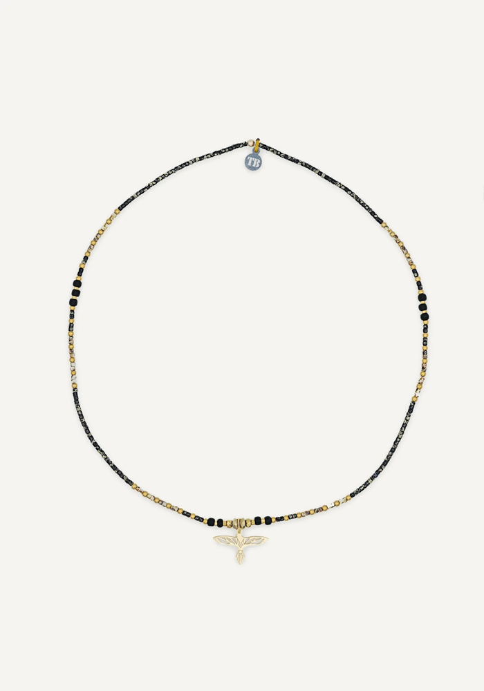 Collier Ras-De-Cou Eagle Noir Rock - Têtes Blondes