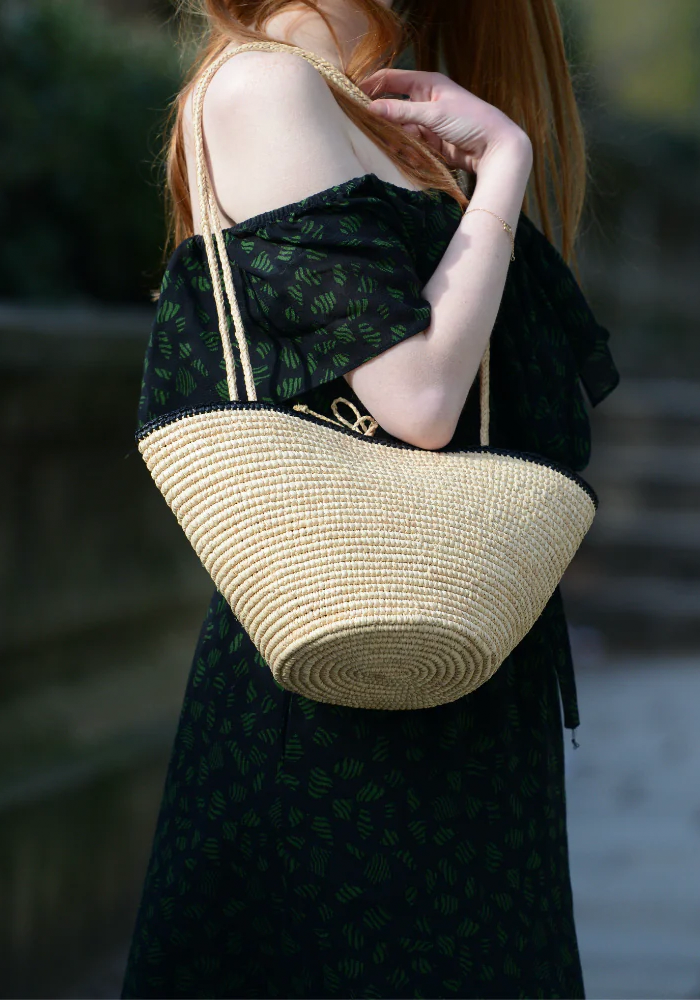Sac Carla Petit Naturel Et Noir - Maison N.H Paris