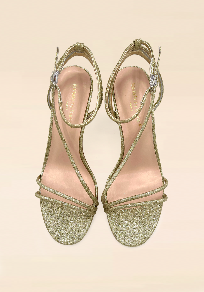 Sandales Cagliari Paillettes Dorées - Mi/Mai
