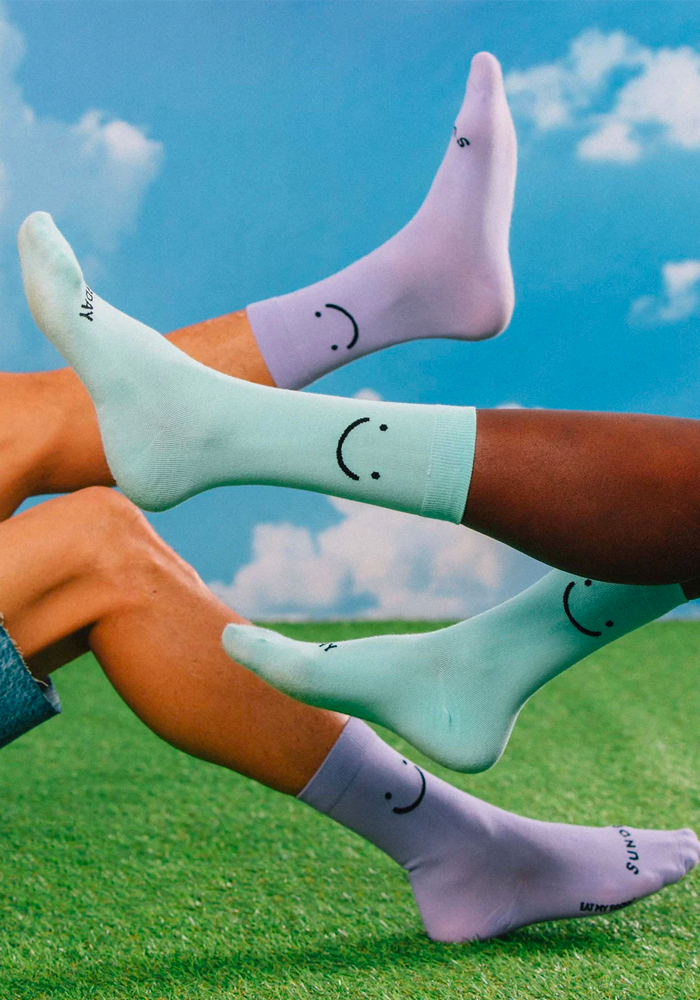 2 Paires De Chaussettes Saturday Sunday Smiley - Eat My Socks