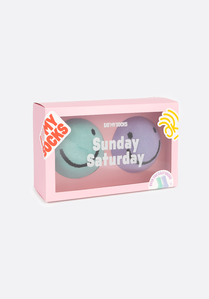 2 Paires De Chaussettes Saturday Sunday Smiley - Eat My Socks