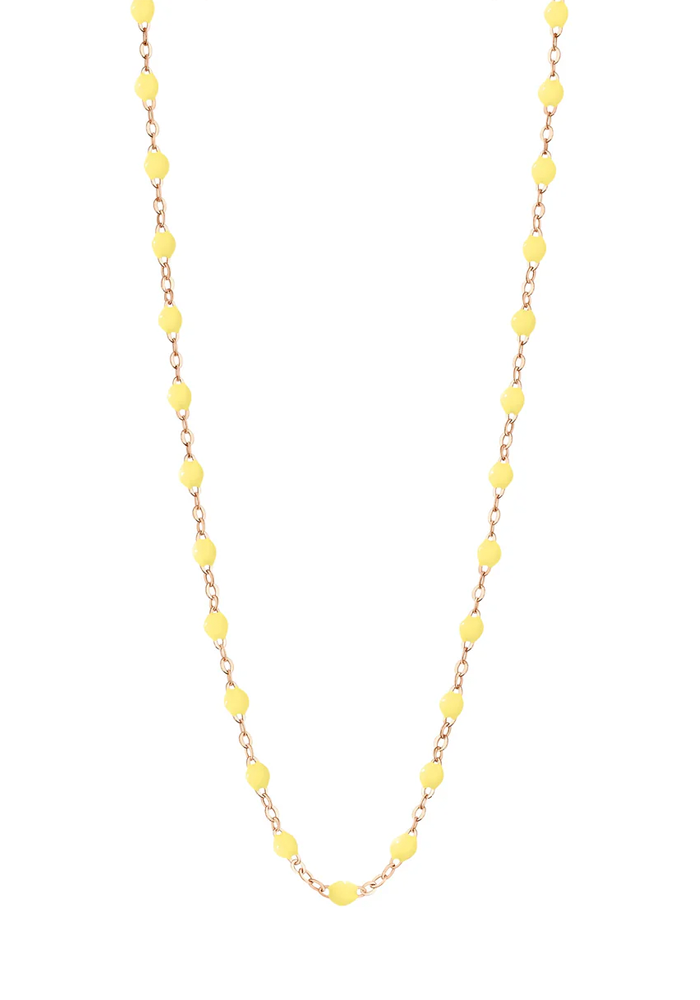 Sautoir Classique Gigi Or Rose Et Résines Mimosa 60cm - Gigi Clozeau