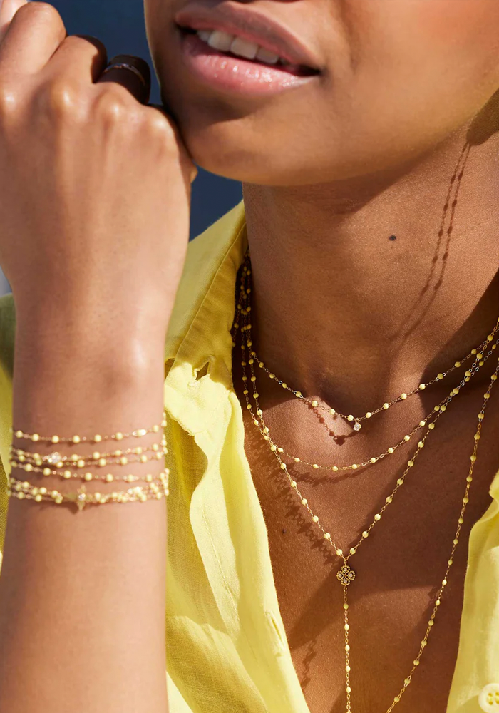 Bracelet Classique Gigi Or Jaune Et Résines Mimosa 17cm - Gigi Clozeau