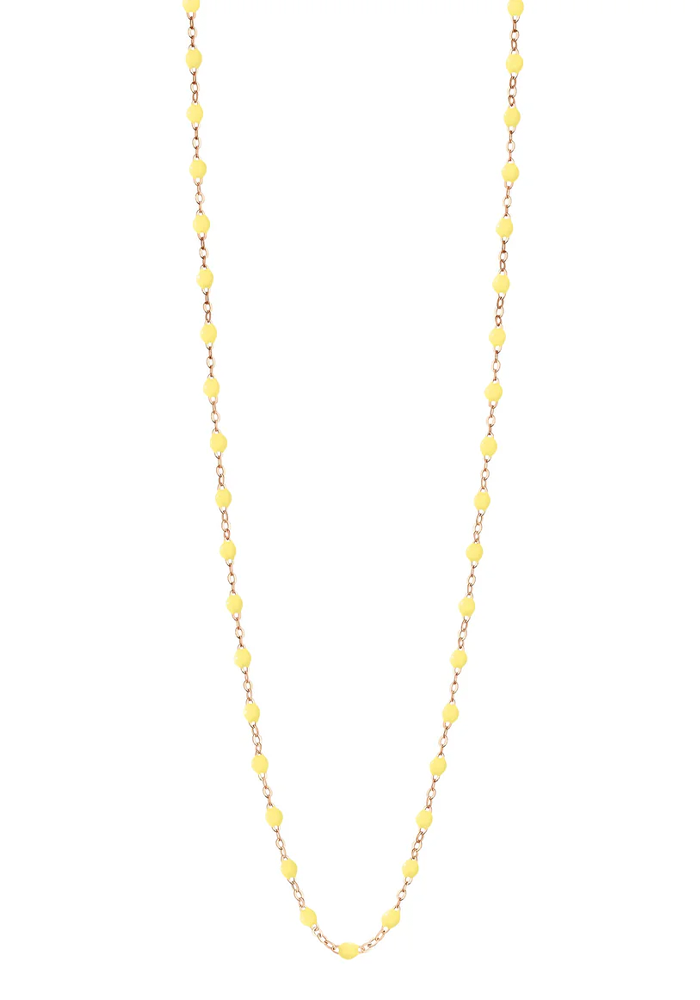 Sautoir Classique Gigi Or Rose Et Résines Mimosa 86cm - Gigi Clozeau