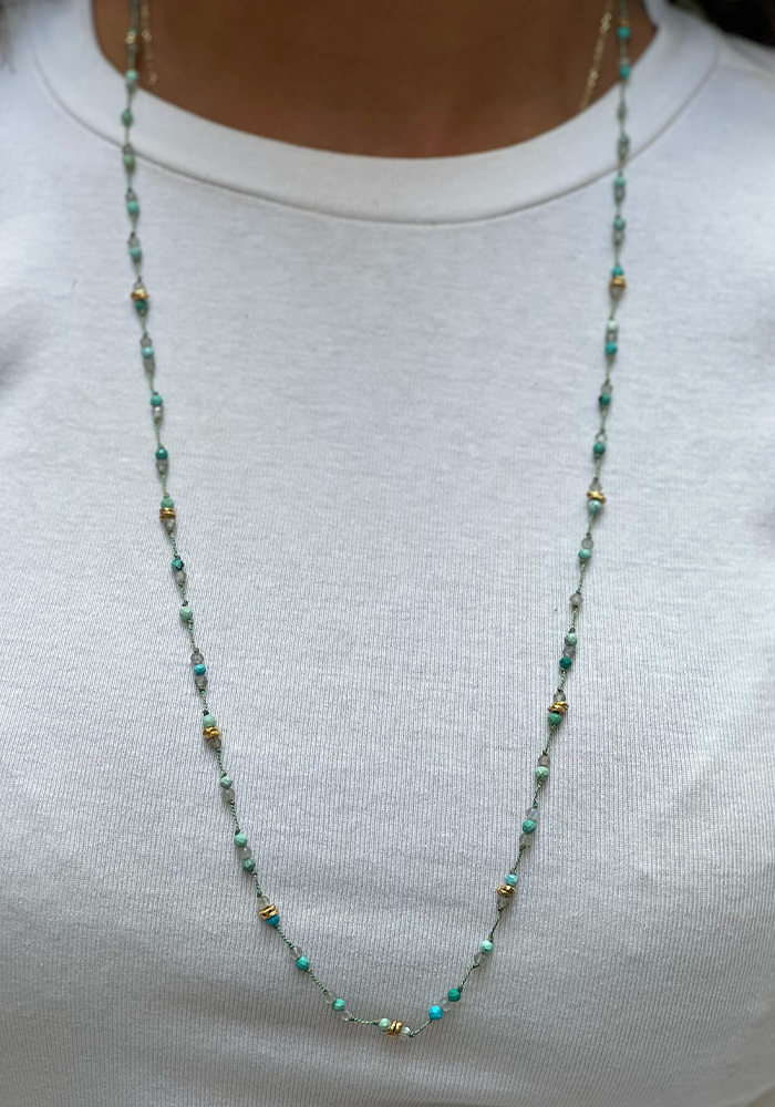 Sautoir Bali Turquoise Et Labradorite - Hanka ïn