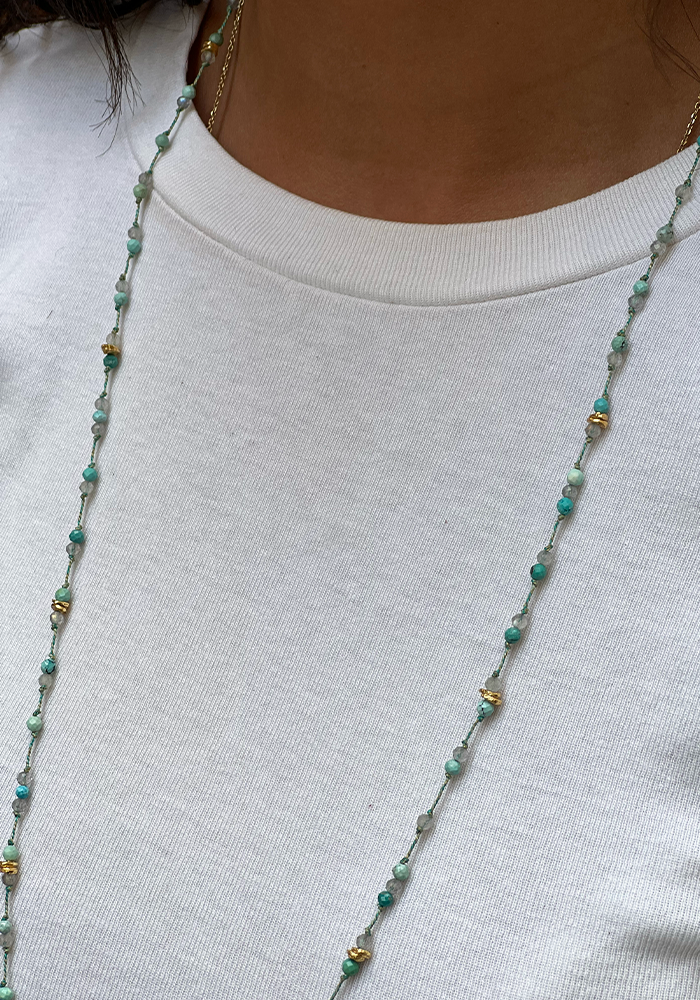 Sautoir Bali Turquoise Et Labradorite - Hanka ïn