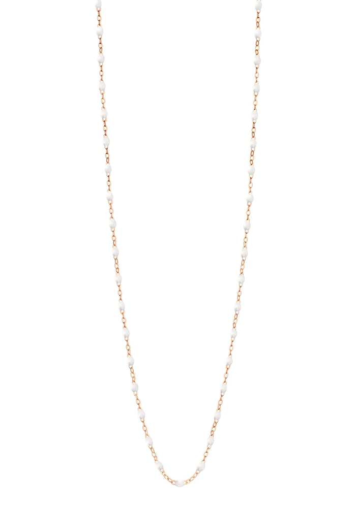 Sautoir Classique Gigi Or Rose Et Résines Blanches 86cm - Gigi Clozeau