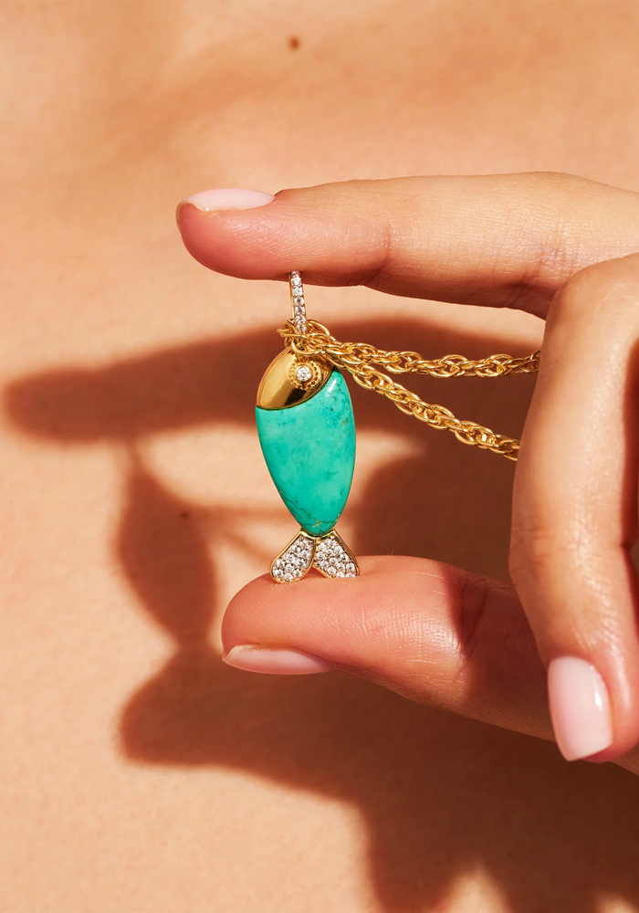 Sautoir Poisson Turquoise - Be Maad