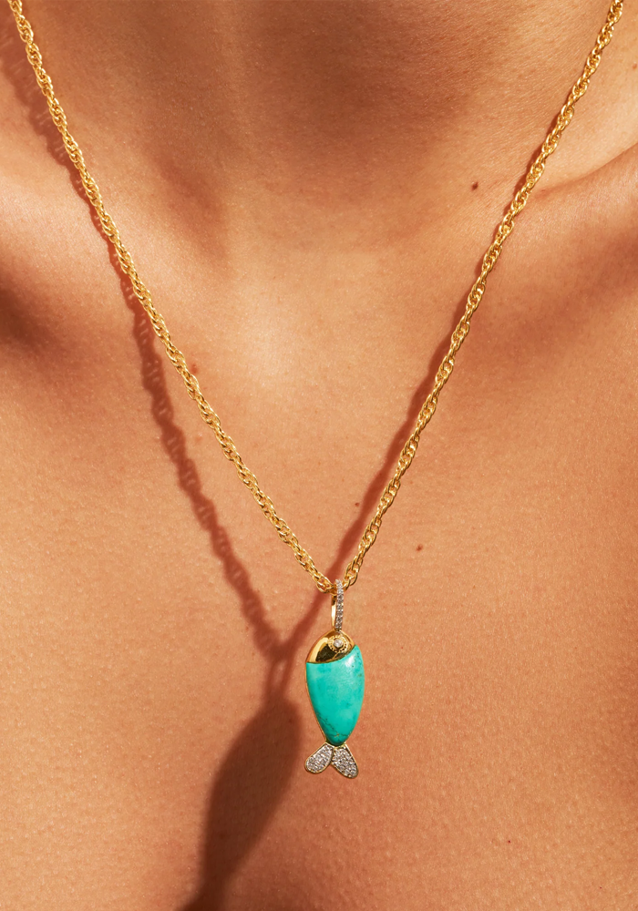 Sautoir Poisson Turquoise - Be Maad