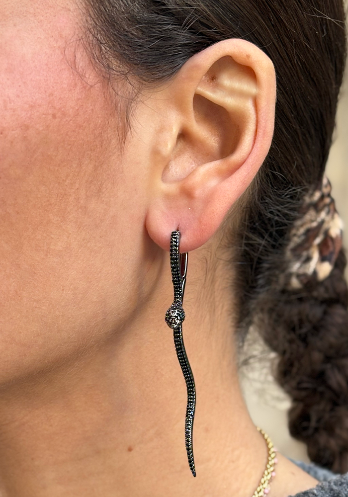 Boucles D'Oreilles Sika Noires - Maison Baika