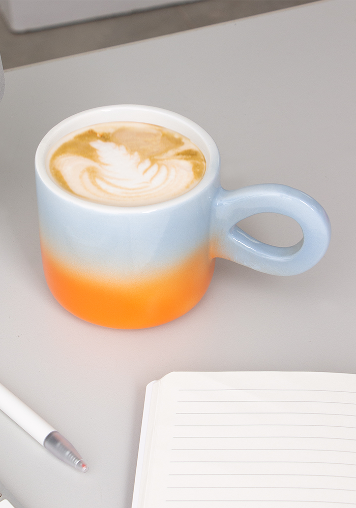 Tasse À Café Sunrise Orange Et Bleu - Blush Sélection