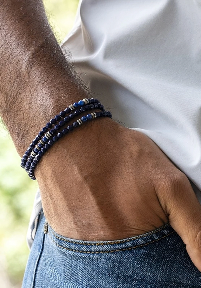 Bracelet 3 Tours Ou Collier Gentleman Navy - Têtes Blondes