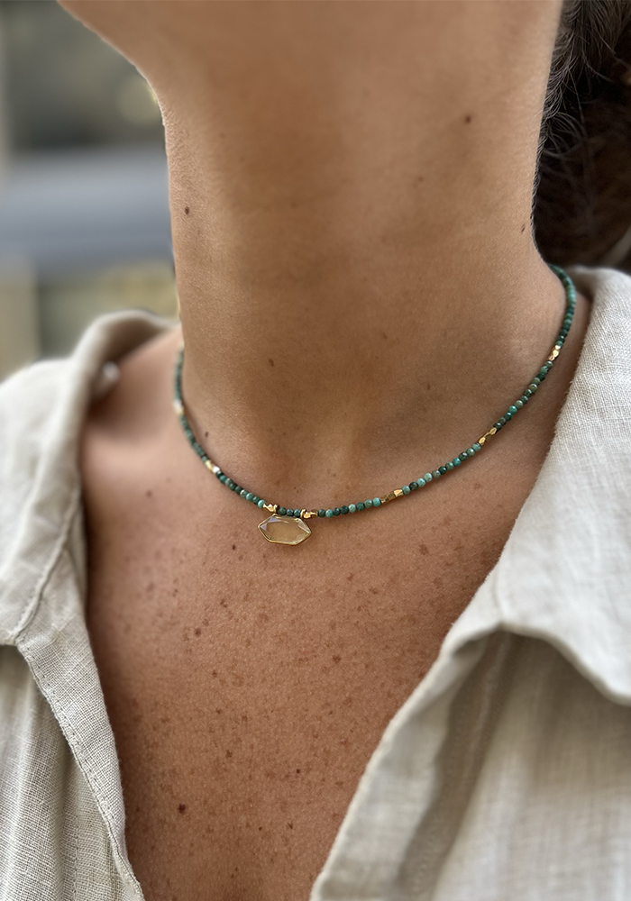 Choker Hexa Turquoise - Hanka Ïn