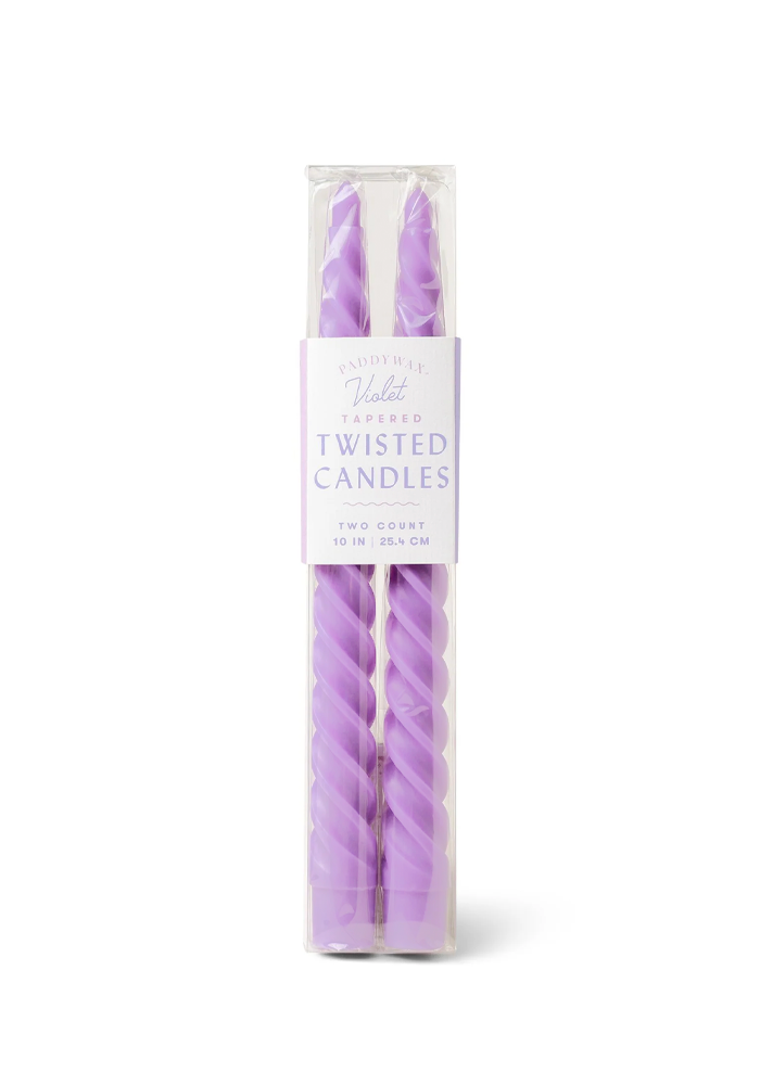 Set De 2 Bougies Torsadées Violettes - Blush Sélection Décoration