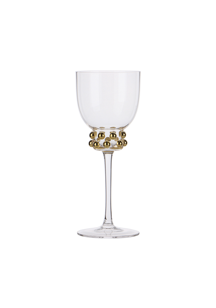 Verre A Pied Perles Dorées - Blush Sélection Décoration