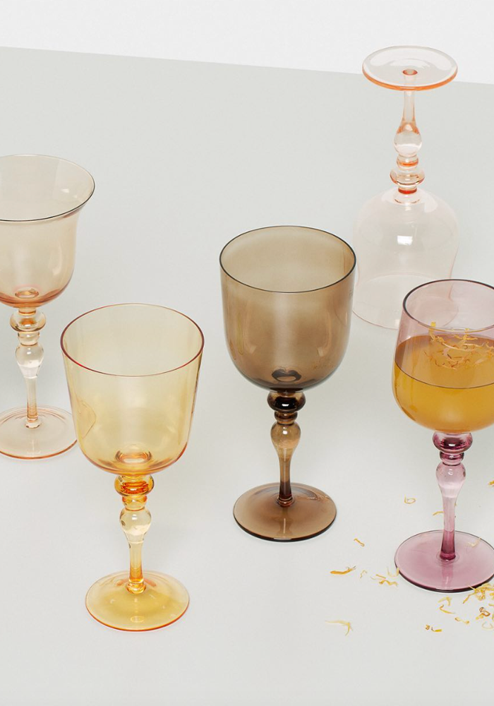 Set De 6 Verres A Vin Ambre et Rose - Blush Sélection Décoration