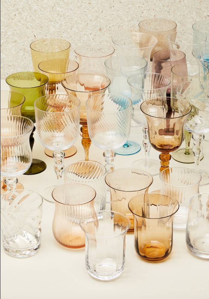 Set De 6 Verres A Vin Bleu et Vert - Blush Sélection Décoration