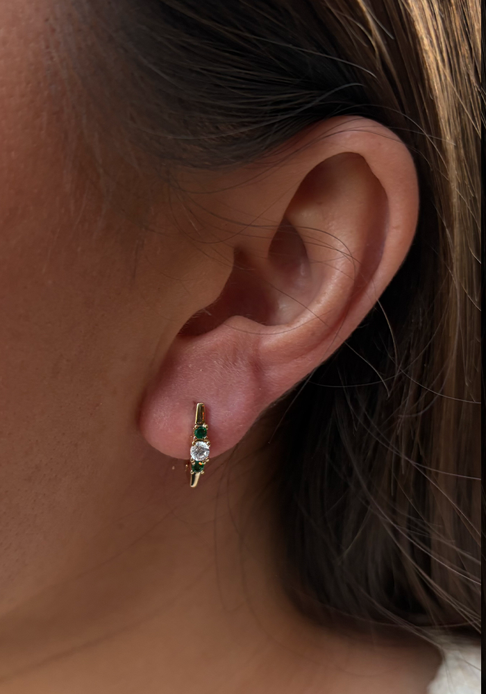 Boucles D'Oreilles Valentina Vertes - Maison Baika