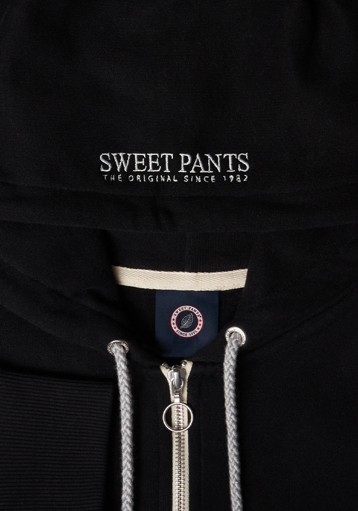 Sweat Wide Zip Hood Black - Sweat Pants