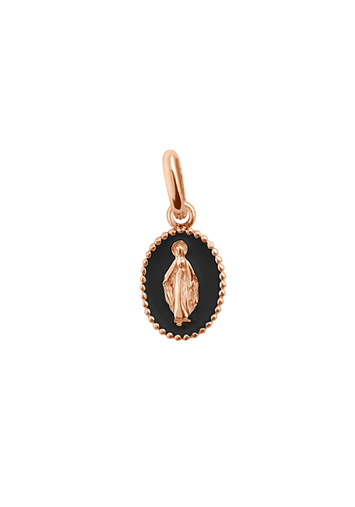 Pendentif Madone Or Rose & Résine Noir - Gigi Clozeau