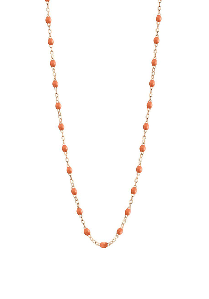 Collier Classique Gigi Or Rose Et Résines Feu 50 cm - Gigi Clozeau