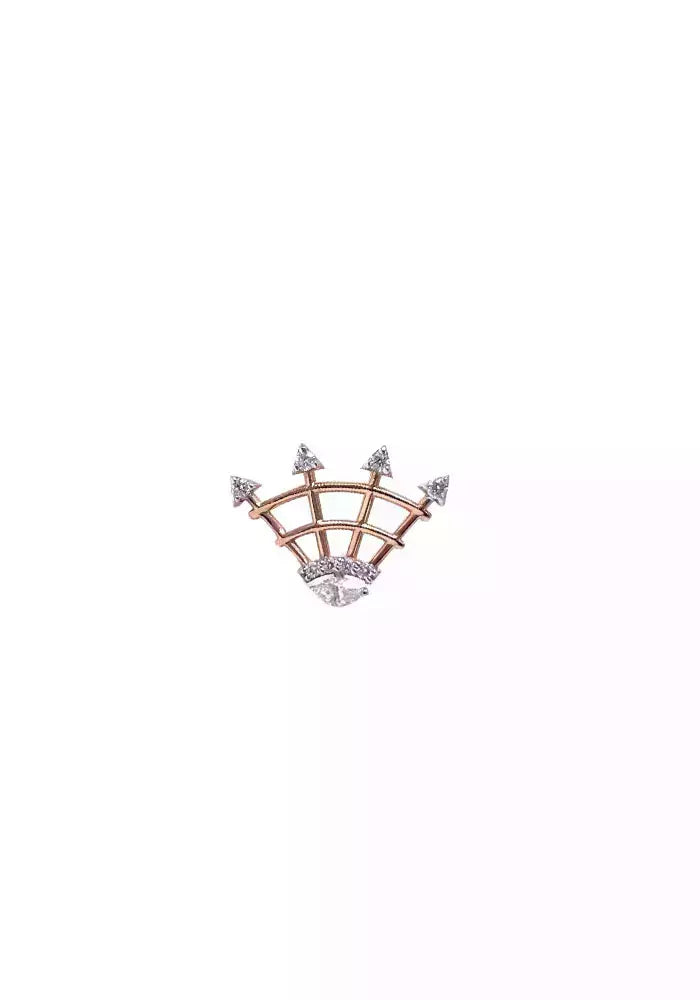 Boucle D'Oreille 4 Arrows Arc Or Rose Et Diamants Blancs - Kismet