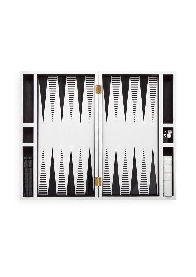 Jeu "Backgammon Op Art" Noir Et Blanc
