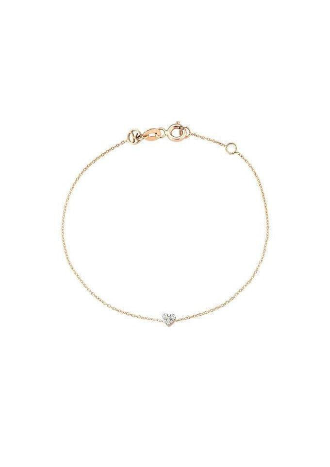 Bracelet "Tiny Lumiere" En Or Rose Et Diamant Blanc