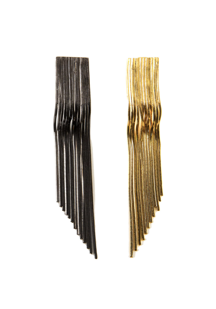 Boucle D'Oreille Multi Franges Bicolore
