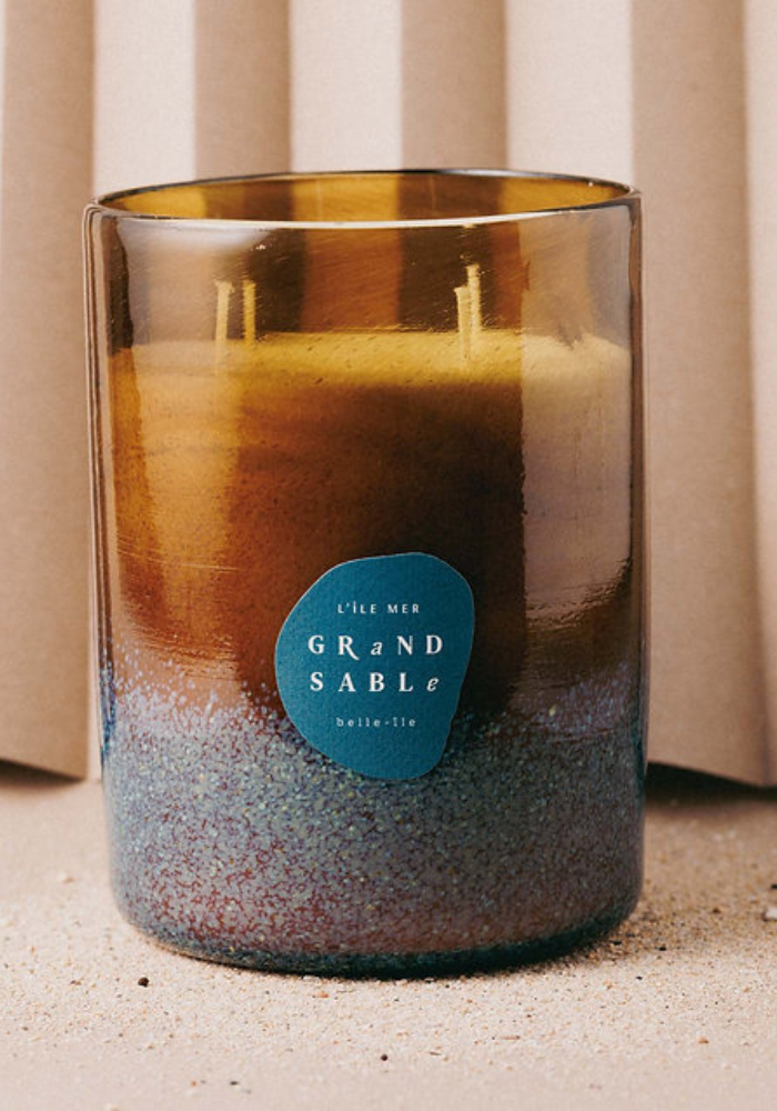 Bougie Verre Soufflé Géante Île Mer