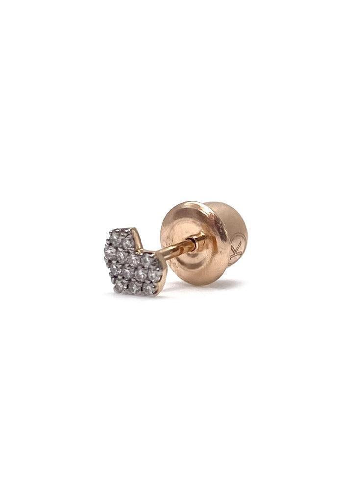 Boucle D'Oreille Opensea Heart En Or Rose Et Diamants Blancs