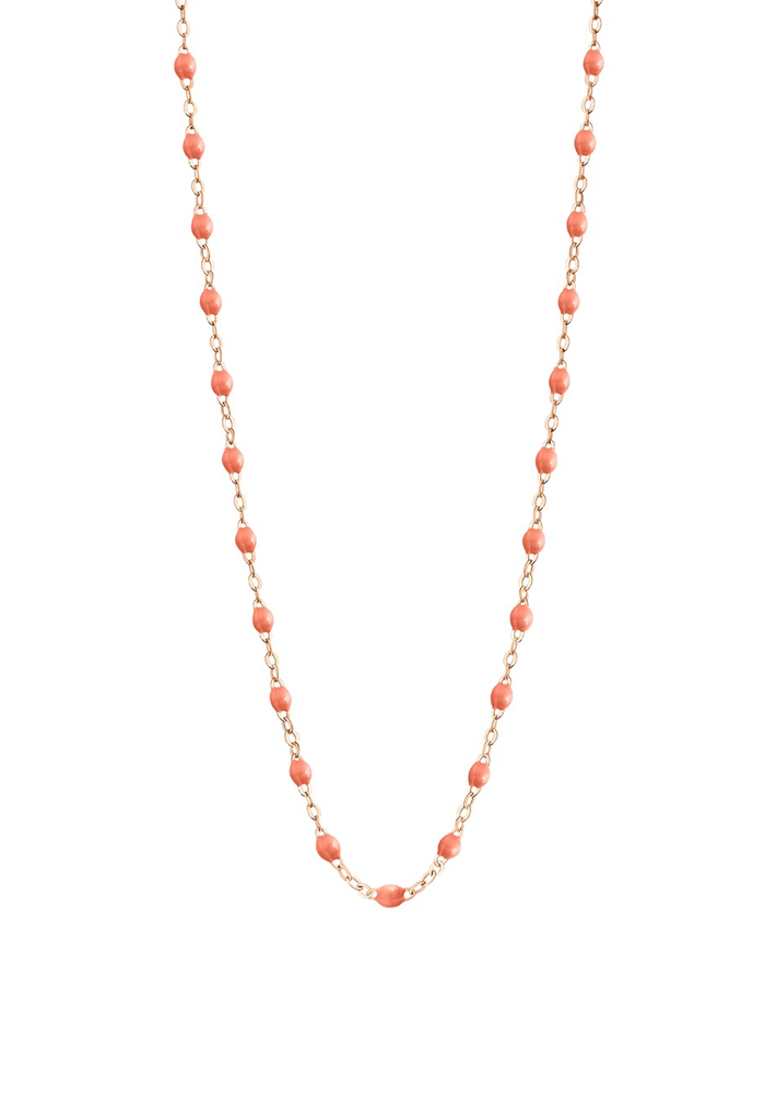 Collier Classique Gigi Or Rose Et Résines Saumon 50 cm - Gigi Clozeau