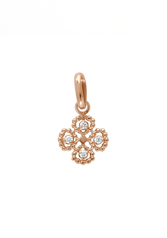 Pendentif Trèfle Or Rose & Diamants - Gigi Clozeau