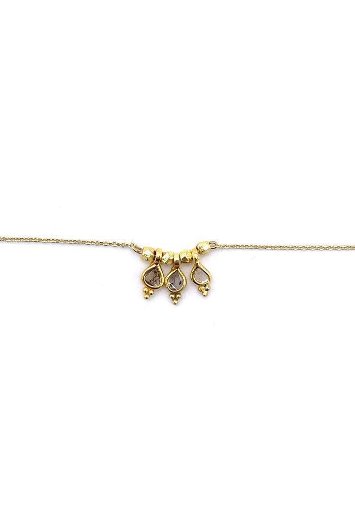 Polki 3 Diamond Trinity Necklace