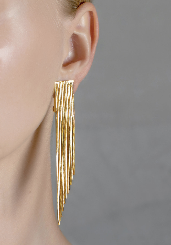 Boucle D'Oreille Multi Franges Bicolore