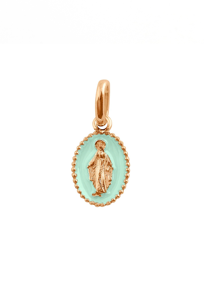 Pendentif Madone Or Rose & Résine Jade - Gigi Clozeau