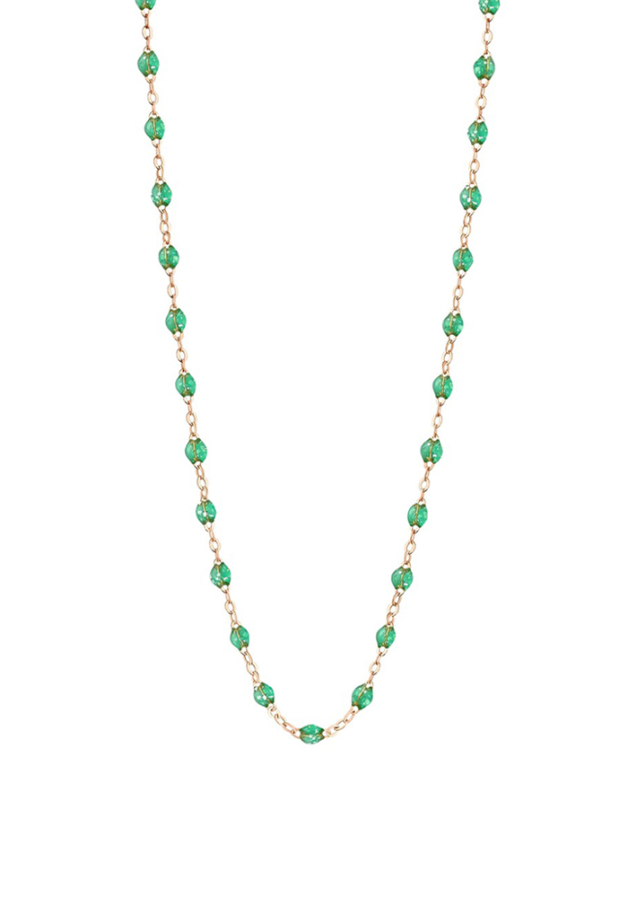 Collier Classique Gigi Or Rose et Résines Menthe 50 cm - Gigi Clozeau