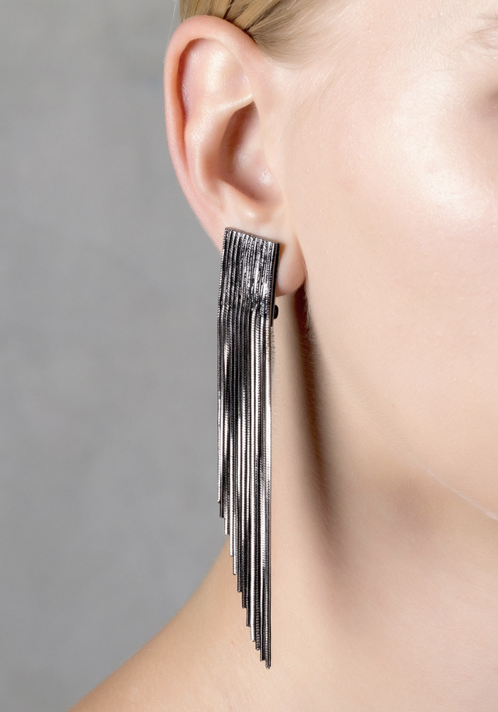 Boucle D'Oreille Multi Franges Bicolore