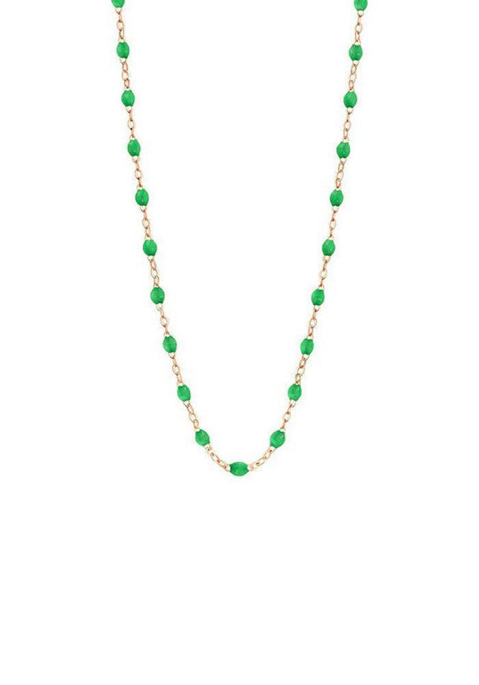 Collar Gigi Classic Oro Rosa Y Resinas Verde Prado 42cm