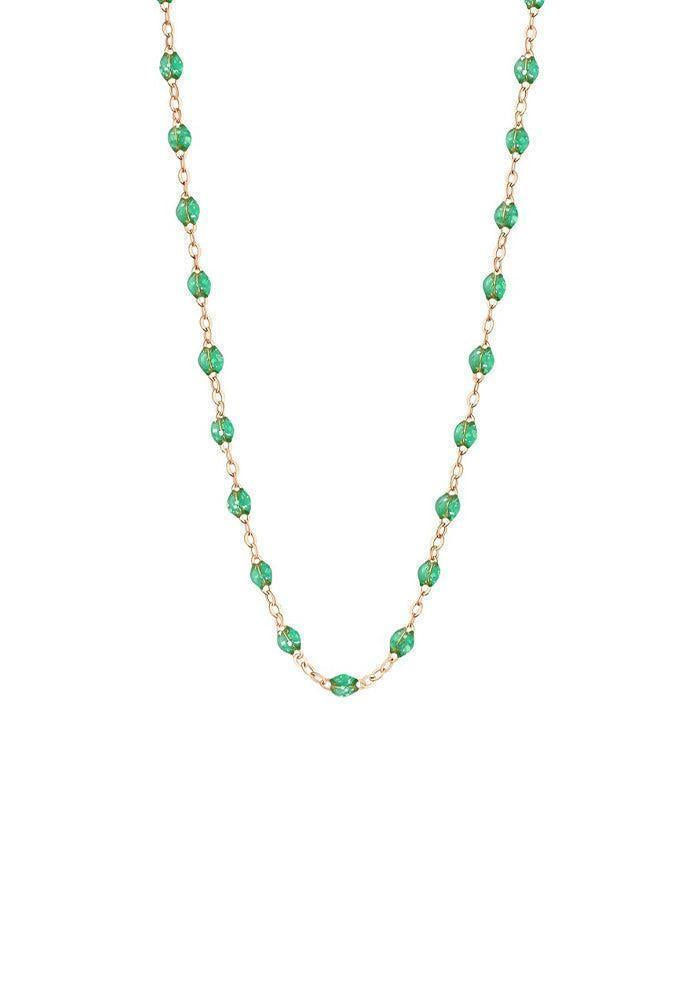 Gigi Classic Necklace Rose Gold and Mint Resin 42cm